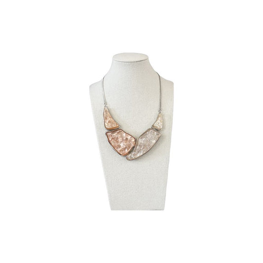 Shades of Pink Pearlized Geometrical Necklace-Earring Set