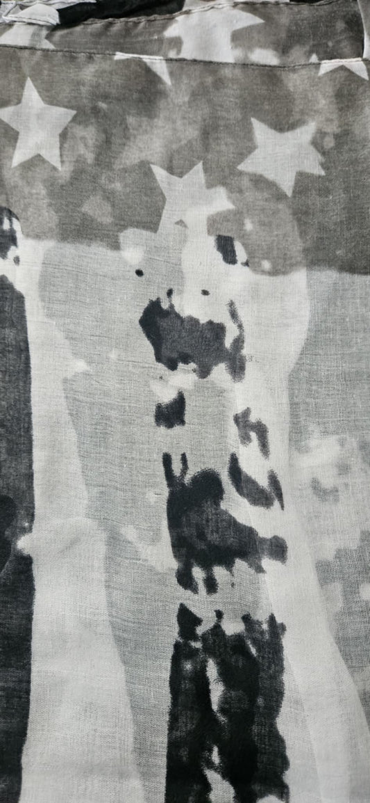 Shades of Gray American Flag Oblong Scarf