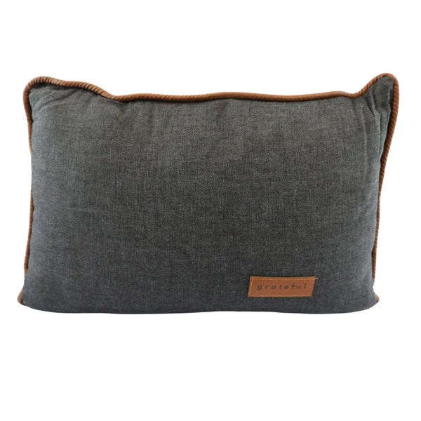 Style Me Pretty Chambray Throw Pillow-Grateful