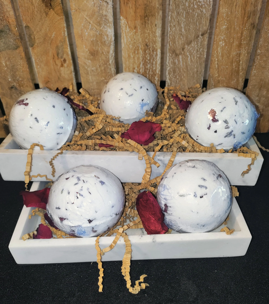 Vanilla and Rose Bath Bomb-(3 pk)